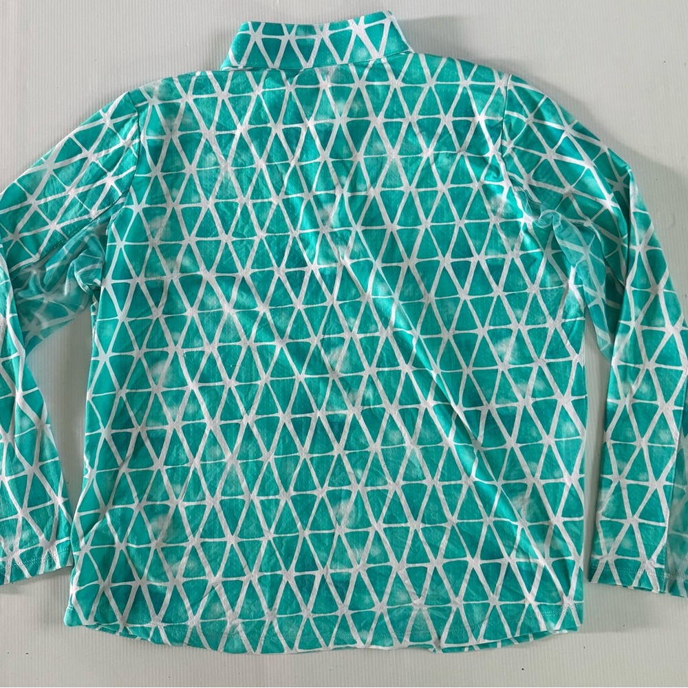 IBKUL 1/4 Zip Top Womens 2XL Quarter Zip Abstract Golf Tennis Mesh  Long Sleeves - Picture 7 of 11
